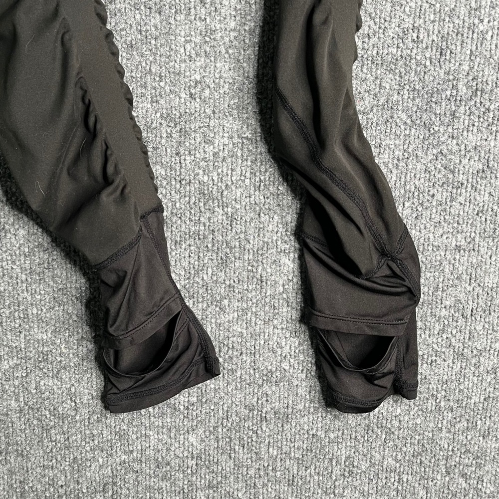 Skinnify Womens Black Ruched Stacked Leggings Scrunch Butt Stirrup Cuffs Small - Picture 6 of 7
